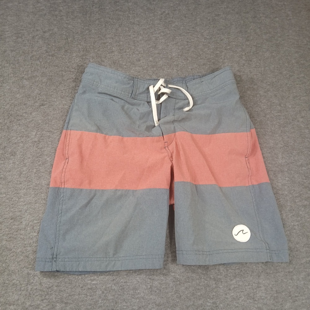 H&M Men's Size Small Gray Red Striped Beach‎ Board Shorts